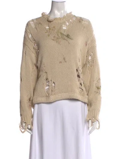 Pre-owned R13 Floral Print Crew Neck Sweater In Neutrals