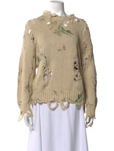 Pre-owned R13 Floral Print Crew Neck Sweater In Neutrals