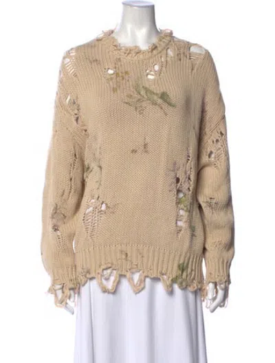 Pre-owned R13 Floral Print Crew Neck Sweater In Neutrals