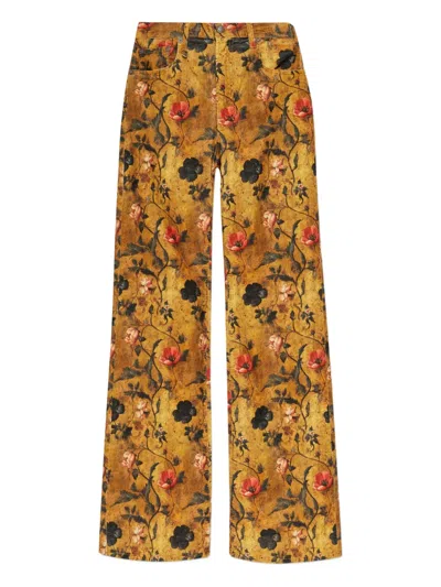 R13 FLORAL-PRINT JEANS