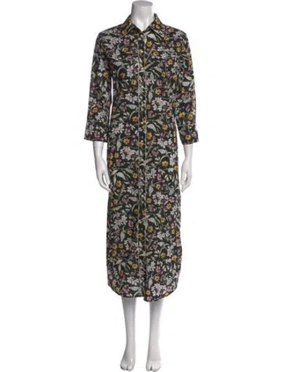 Pre-owned R13 Floral Print Long Dress In Black