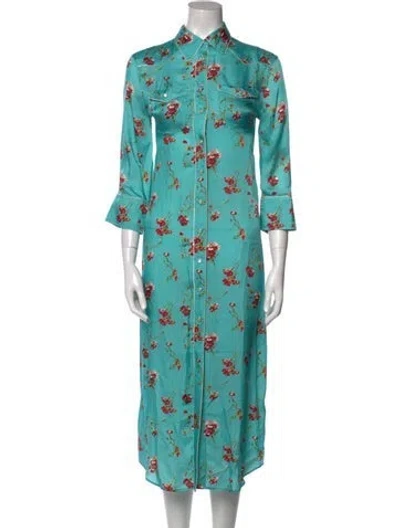 Pre-owned R13 Floral Print Long Dress In Blue