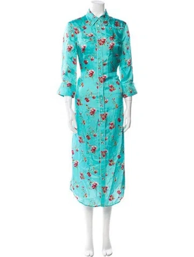 Pre-owned R13 Floral Print Long Dress In Blue