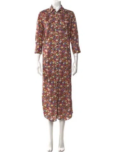 Pre-owned R13 Floral Print Long Dress In Multi