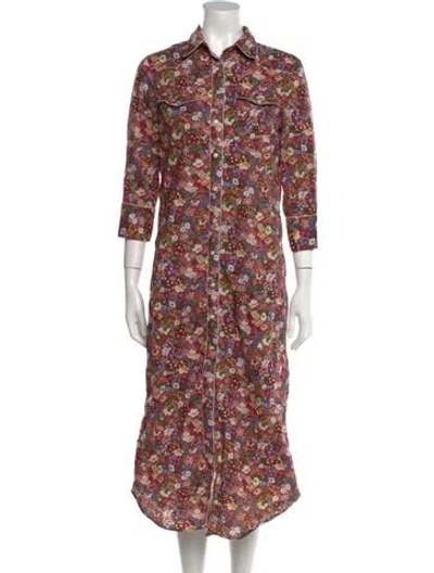 Pre-owned R13 Floral Print Long Dress In Pink