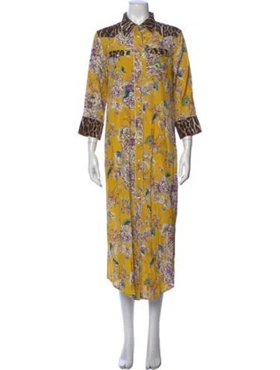 Pre-owned R13 Floral Print Long Dress In Yellow