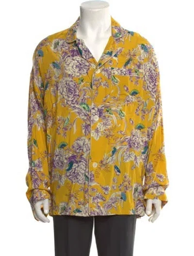 Pre-owned R13 Floral Print Long Sleeve Shirt In Yellow