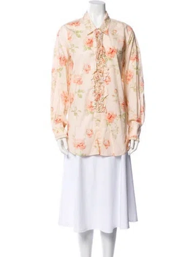 Pre-owned R13 Floral Print Long Sleeve Tunic In Neutral