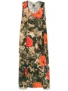 R13 Khaki Sleeveless Midi Dress In Green