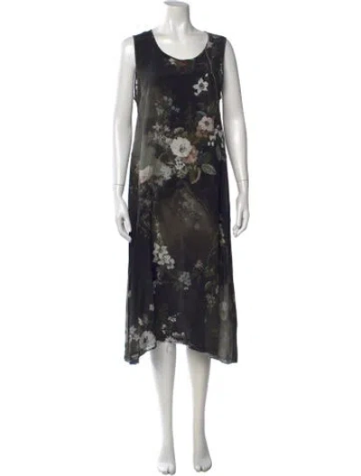Pre-owned R13 Floral Print Midi Length Dress In Black