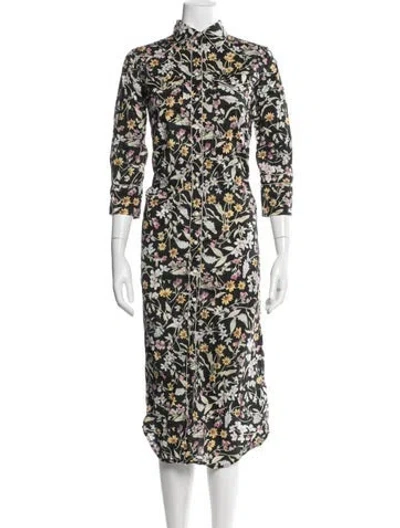 Pre-owned R13 Floral Print Midi Length Dress In Black