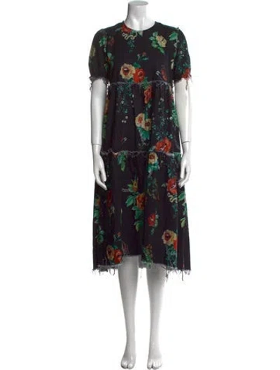 Pre-owned R13 Floral Print Midi Length Dress In Blue