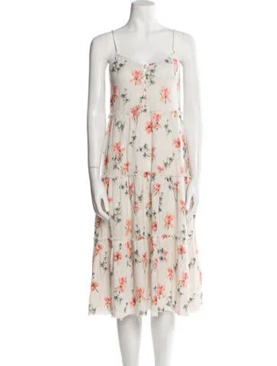 Pre-owned R13 Floral Print Midi Length Dress In Neutral