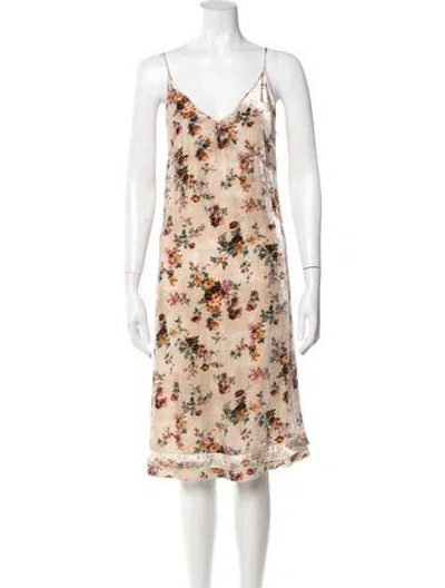 Pre-owned R13 Floral Print Midi Length Dress In Neutral