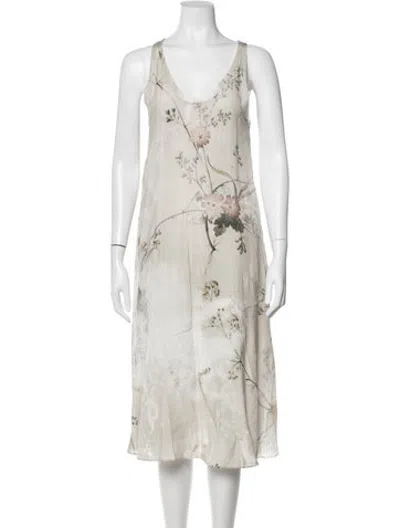 Pre-owned R13 Floral Print Midi Length Dress W/ Tags In Neutrals