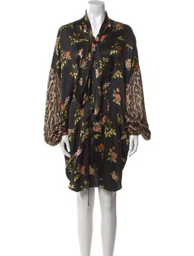 Pre-owned R13 Floral Print Mini Dress In Black