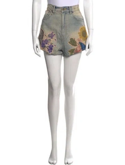 Pre-owned R13 Floral Print Mini Shorts In Blue
