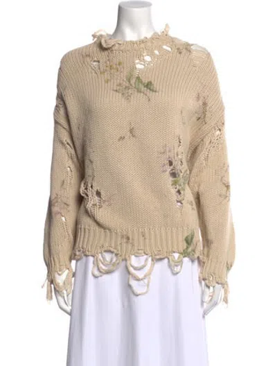 Pre-owned R13 Floral Print Mock Neck Sweater In Neutrals