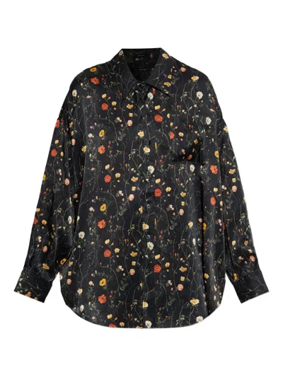 R13 Floral-print Shirt In Black