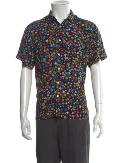 Pre-owned R13 Floral Print Short Sleeve Shirt In Black