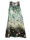 R13 Floral Print Sleeveless Midi Dress In Multi
