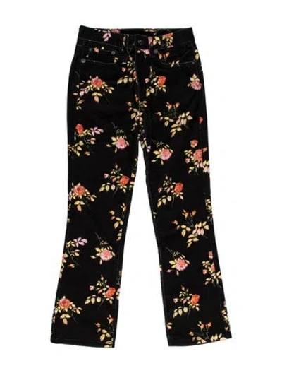 Pre-owned R13 Floral Print Skinny Leg Pants In Black