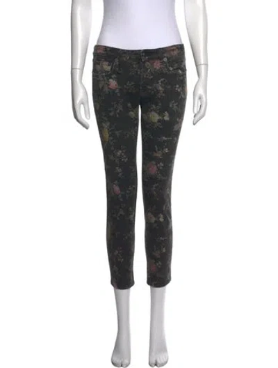 Pre-owned R13 Floral Print Skinny Leg Pants In Gray