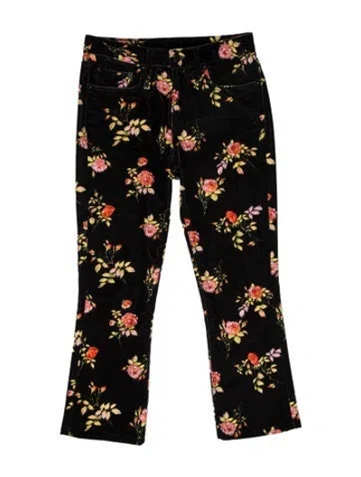 Pre-owned R13 Floral Print Straight Leg Pants In Black