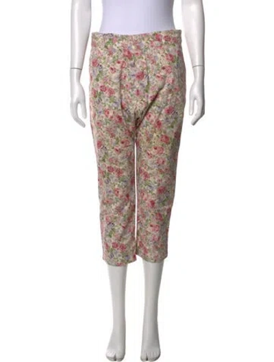 Pre-owned R13 Floral Print Straight Leg Pants In Green