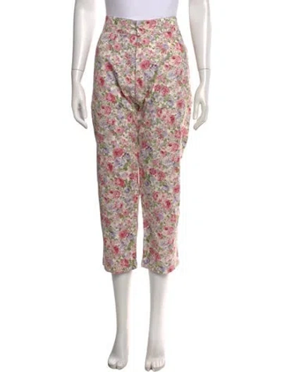 Pre-owned R13 Floral Print Straight Leg Pants In Neutral