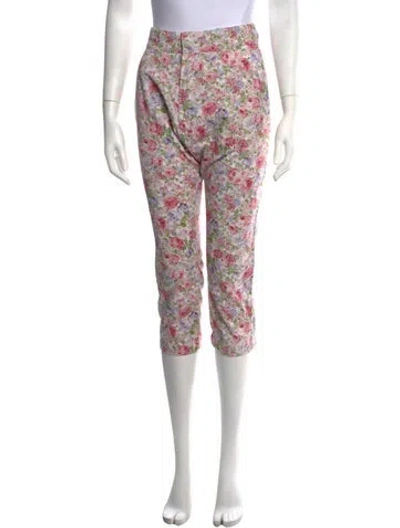 Pre-owned R13 Floral Print Straight Leg Pants In Pink