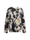 R13 Floral-print Distressed Sweatshirt In Neutral