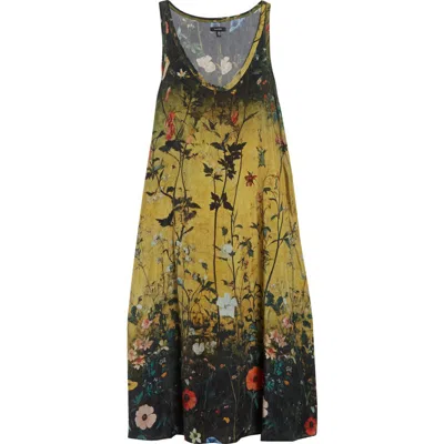 R13 Floral Print Tank Dress In Yellow