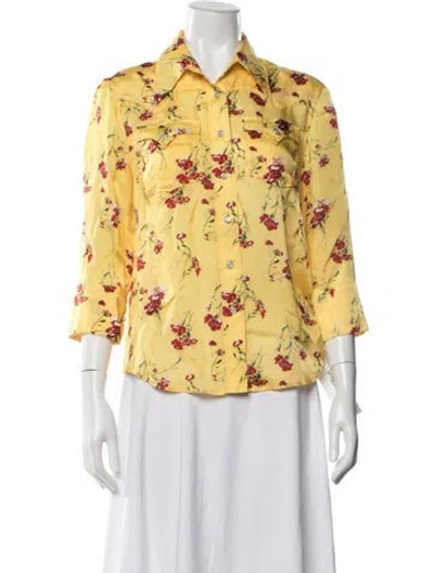 Pre-owned R13 Floral Print Three-quarter Sleeve Top In Multi