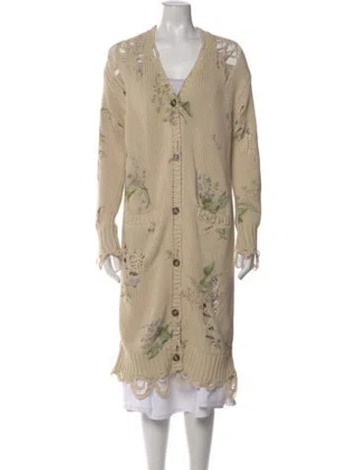 Pre-owned R13 Floral Print V-neck Sweater In Neutral