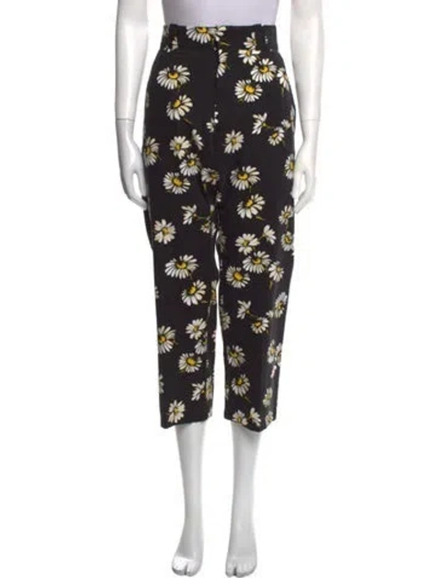 Pre-owned R13 Floral Print Wide Leg Pants In Black