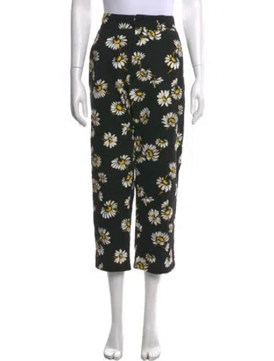 Pre-owned R13 Floral Print Wide Leg Pants In Black