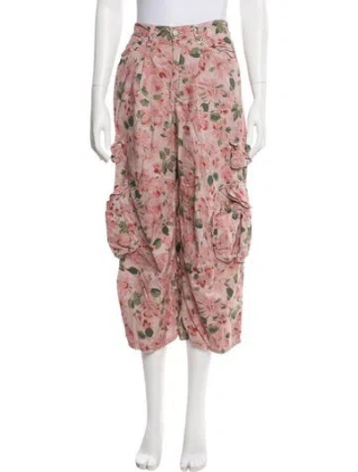 Pre-owned R13 Floral Print Wide Leg Pants In Pink