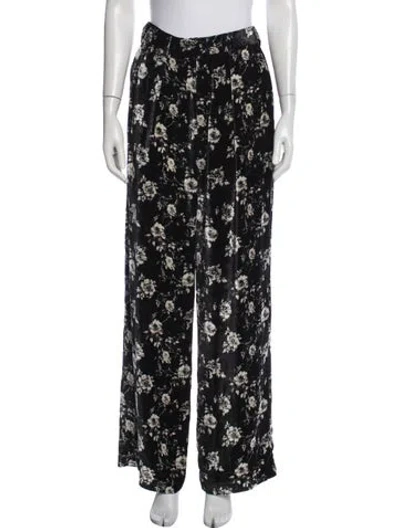 Pre-owned R13 Floral Print Wide Leg Pants W/ Tags In Black