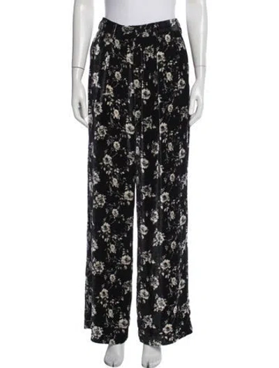 Pre-owned R13 Floral Print Wide Leg Pants W/ Tags In Black