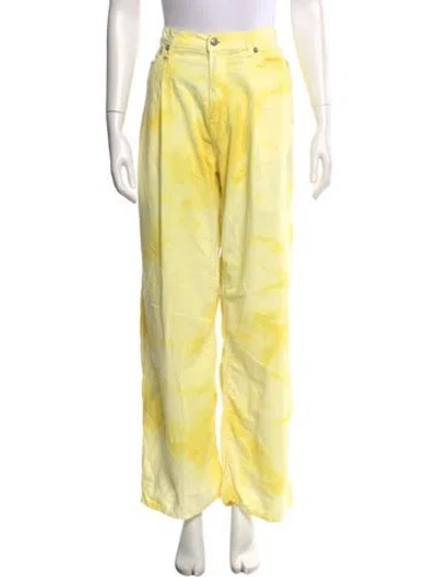 Pre-owned R13 Floral Print Wide Leg Pants In Yellow