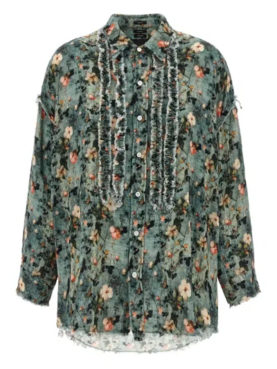 R13 Floral Ruffle-trim Shirt