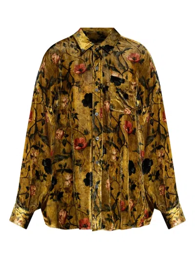 R13 FLORAL VELVET SHIRT
