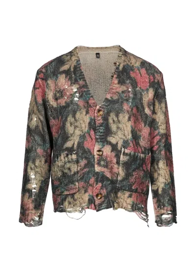 R13 Floral-print Cardigan In Brown