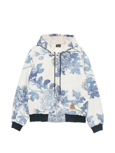 R13 FLORAL-PRINT HOODED JACKET