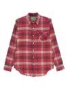 R13 Frayed Check-pattern Shirt In Red