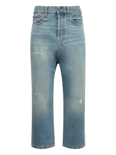 R13 Frayed-edge Jeans In Blue