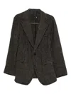 R13 Frayed-edge Single-breasted Blazer In Gray