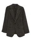 R13 Frayed-edge Single-breasted Blazer