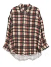 R13 Frayed Plaid-check Shirt In Multi